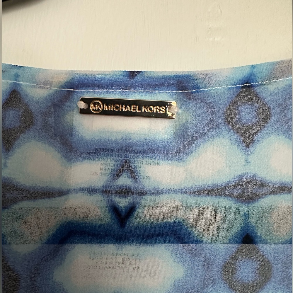MICHAEL Michael Kors Blue Artistic gradient pattern Cover Up - Picture 6 of 6